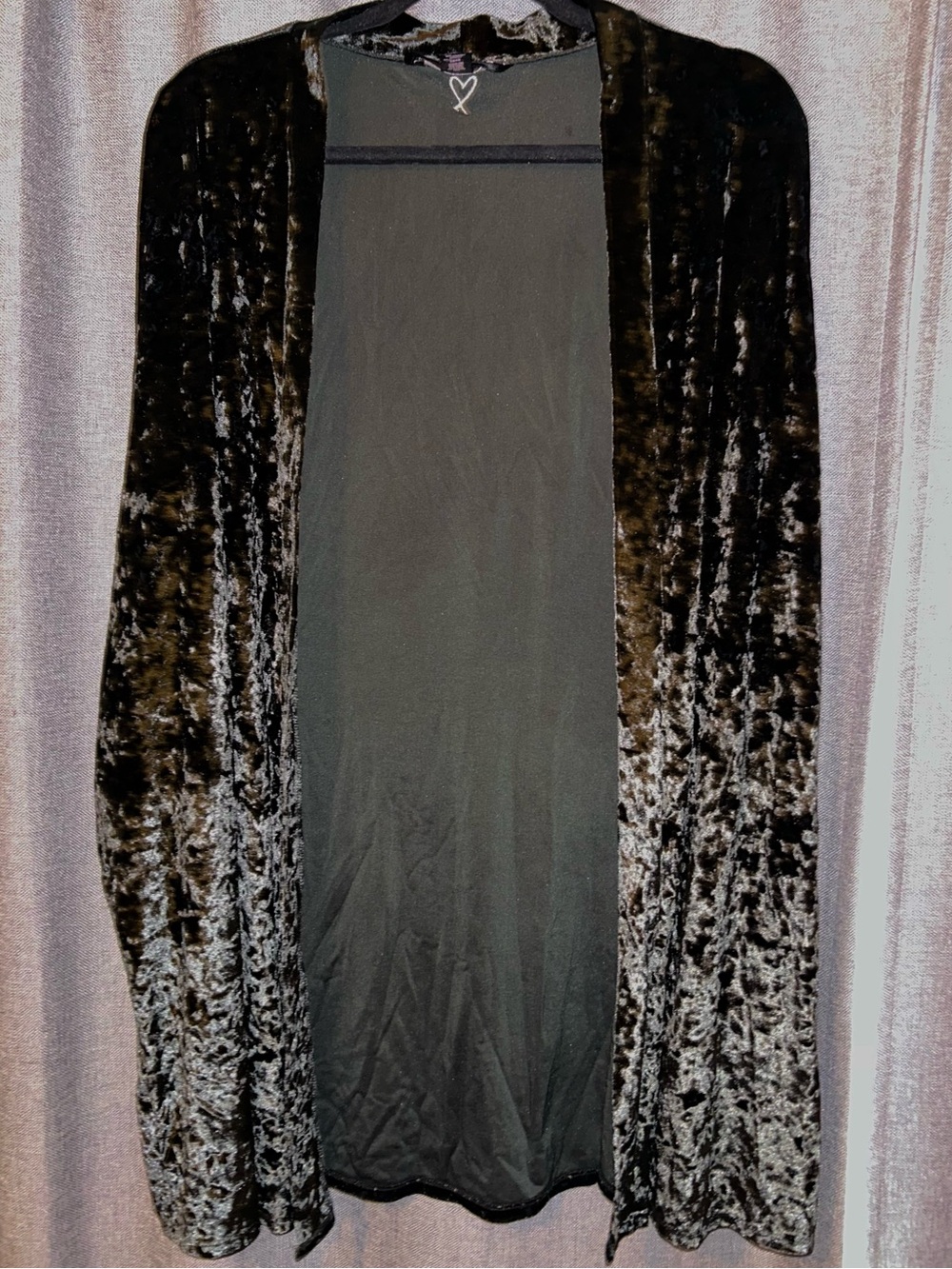 Women’s Black Velvet Open-Front Shawl Top